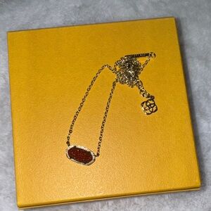 Kendra Scott Gold Necklace with Red Pendant